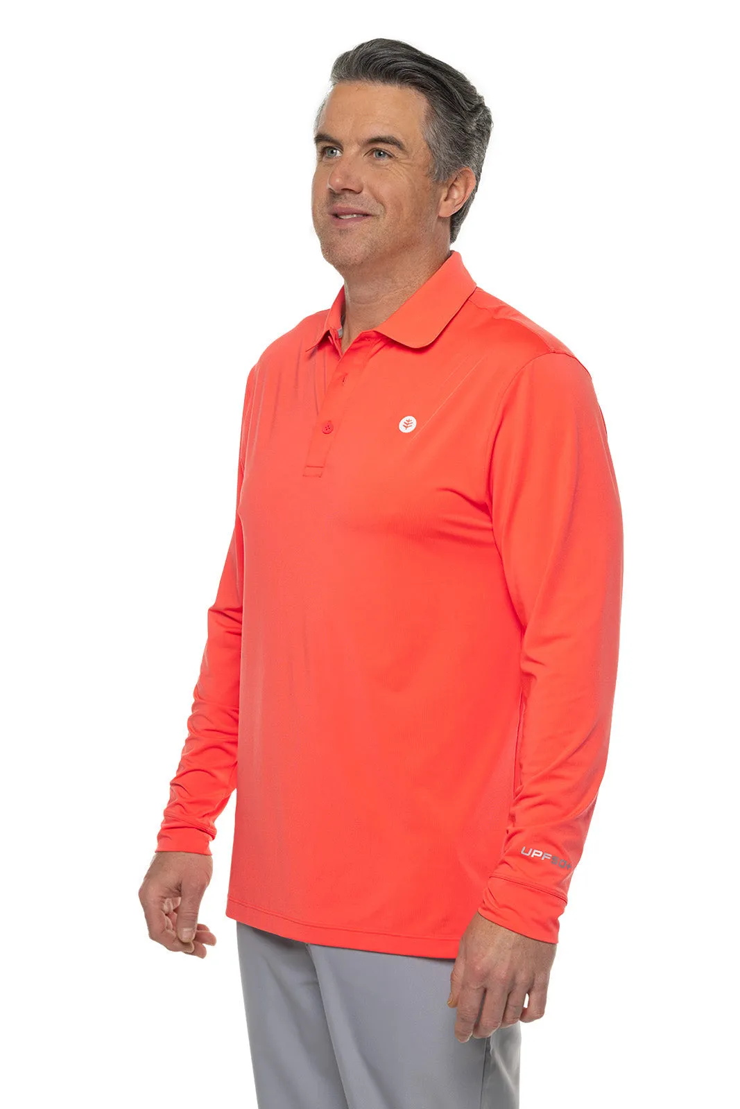 Men's Erodym Long Sleeve Golf Polo  |  Vivid Coral