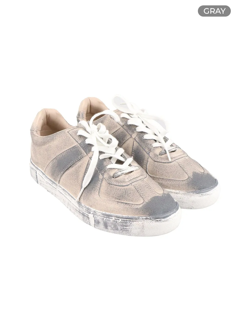 Men's Faux Leather Sneakers IU405