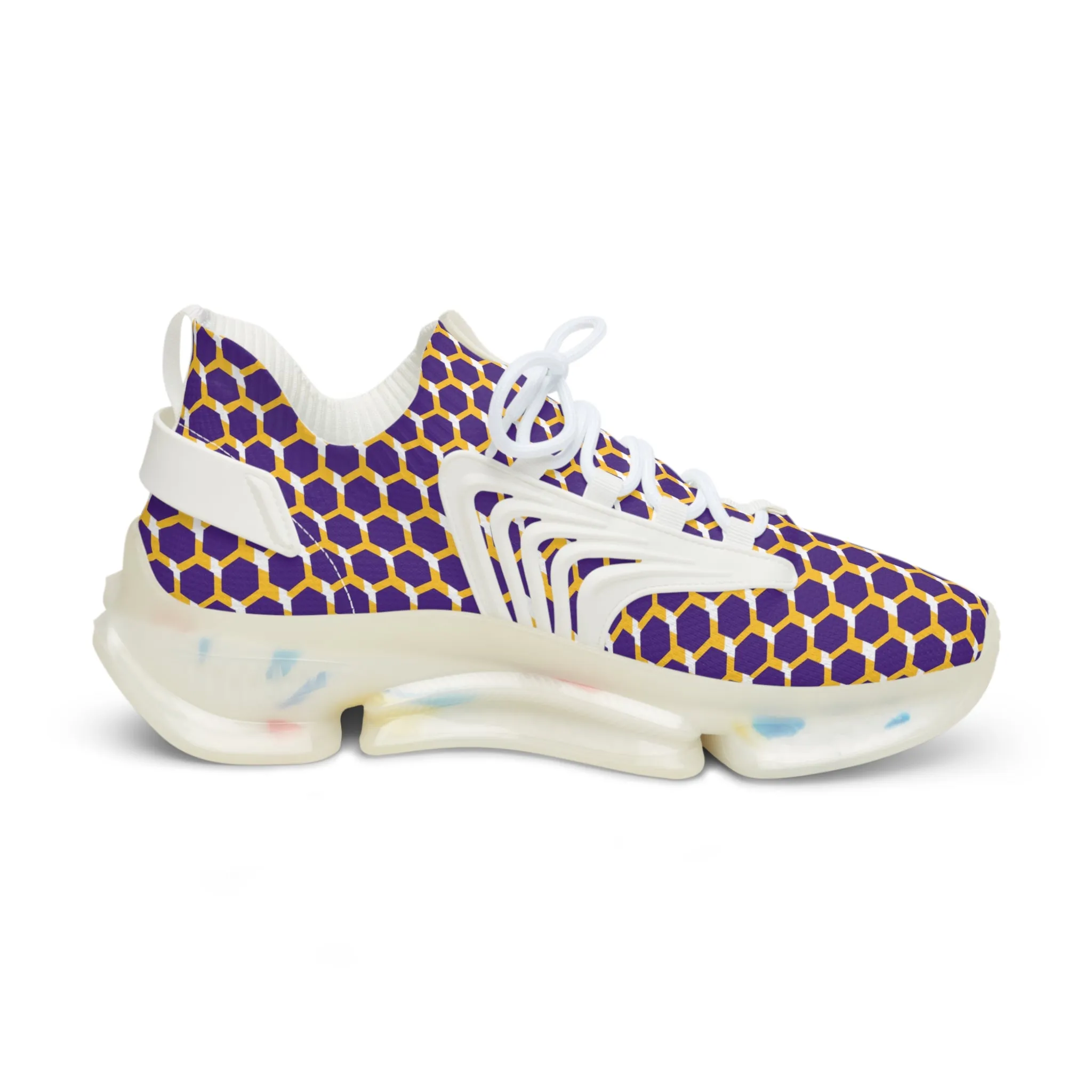 Men's Mesh Sneakers - Purple/Gold Hex