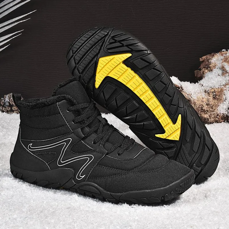 Men’s Warm Plush Sneaker Style Fur Lined Snow Boots with Gum Sole