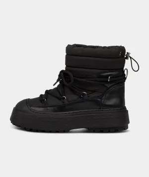 Milo Snow Boot - Black Nylon / Leather