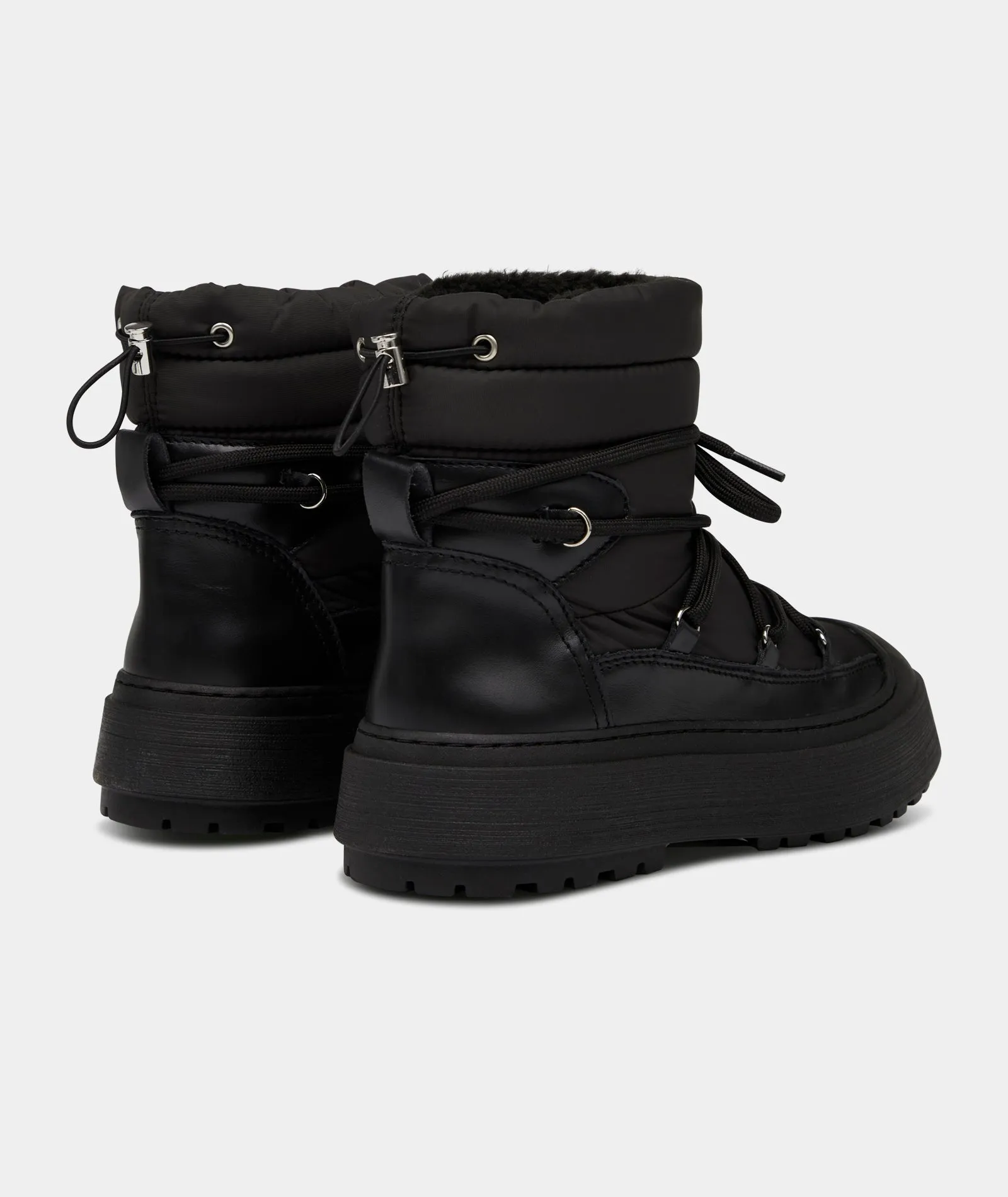 Milo Snow Boot - Black Nylon / Leather