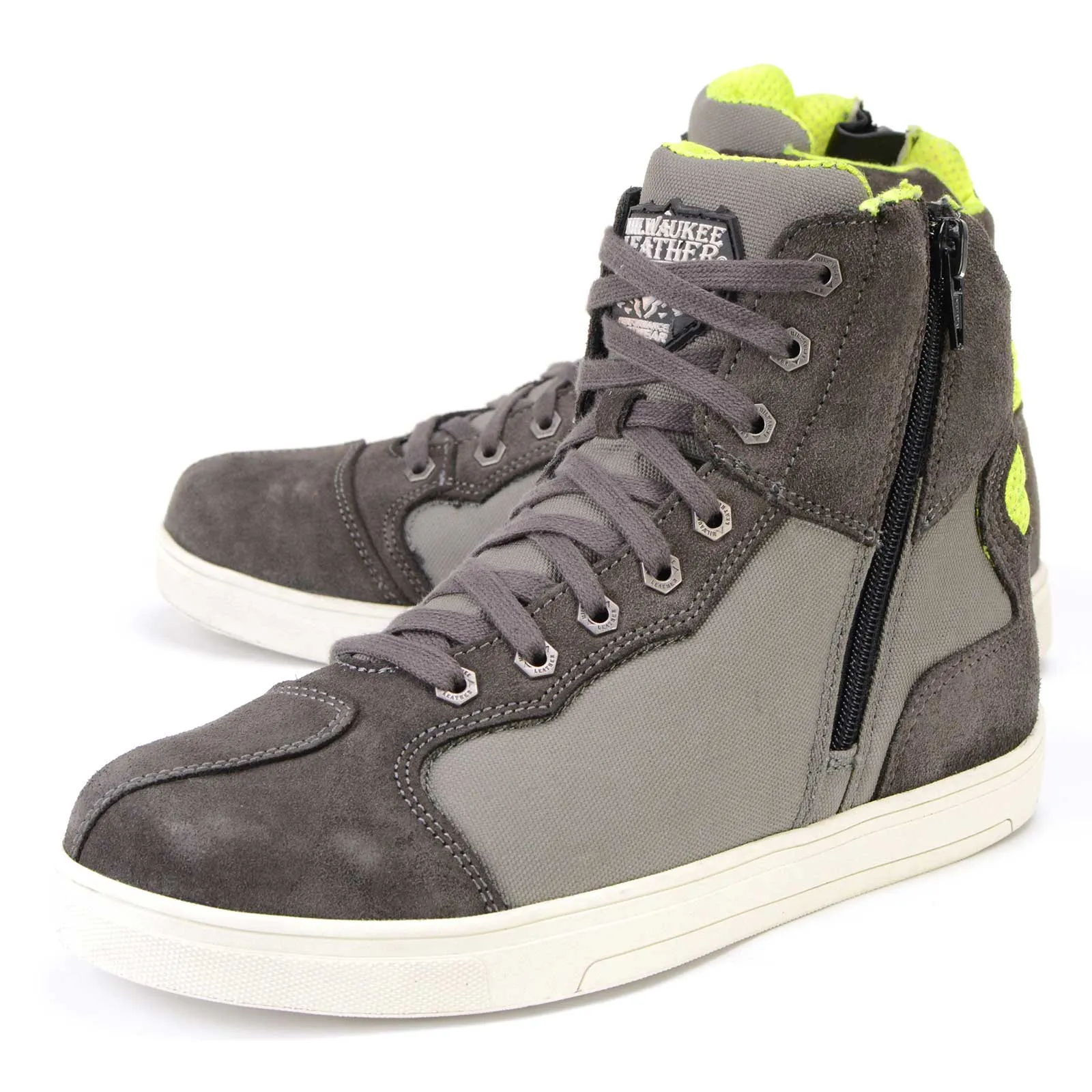 Milwaukee Leather MBM9117 Men's Dark Grey Suede and Grey Canvas Street