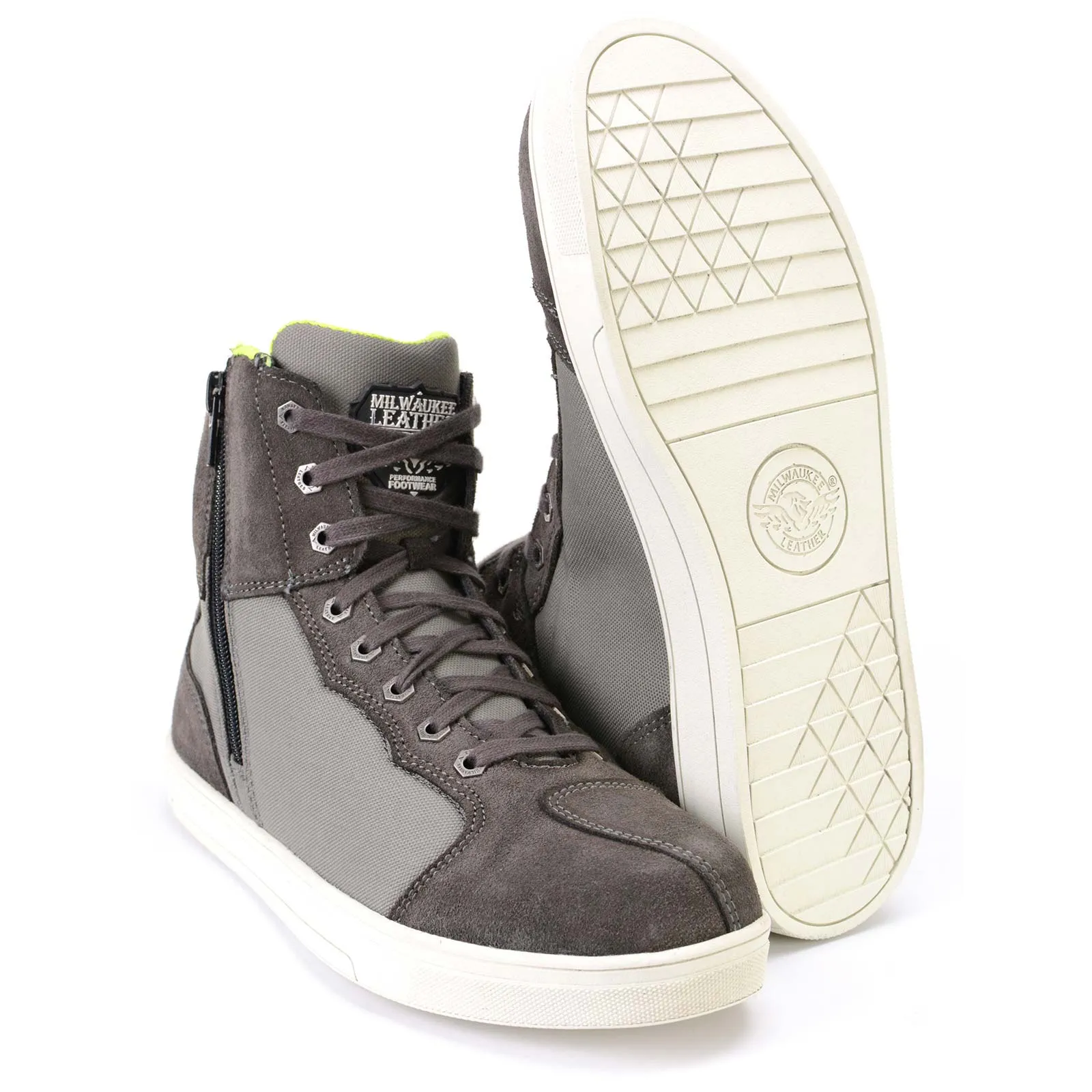 Milwaukee Leather MBM9117 Men's Dark Grey Suede and Grey Canvas Street