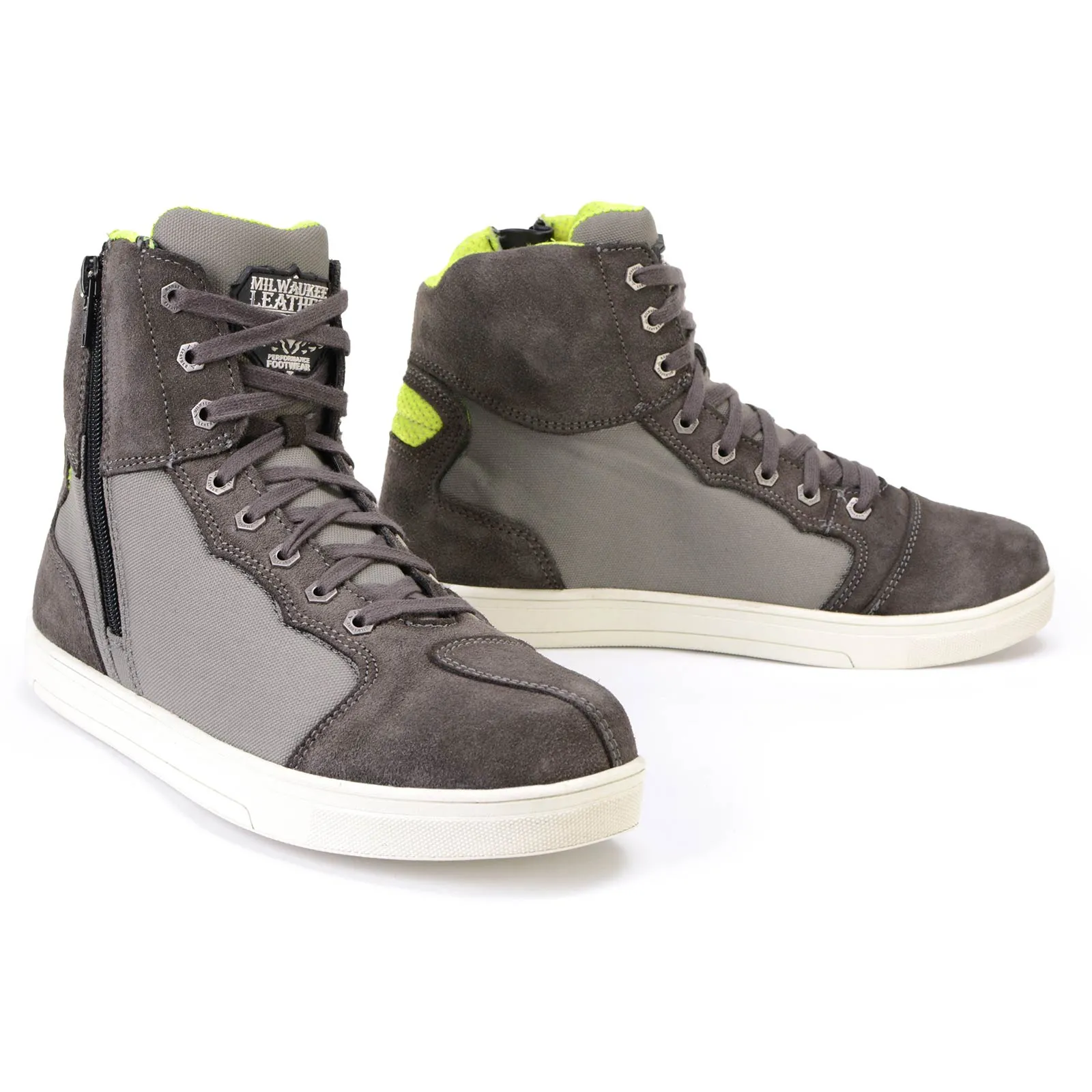 Milwaukee Leather MBM9117 Men's Dark Grey Suede and Grey Canvas Street