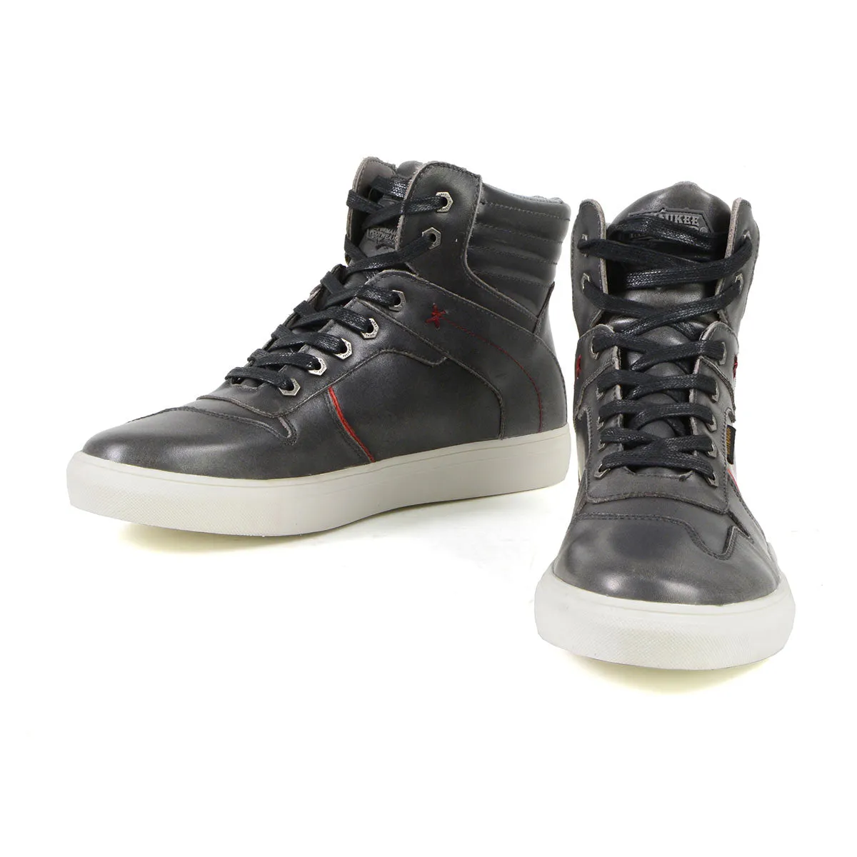 Milwaukee Leather MBM9153 Men's Vintage Grey Leather High-Top