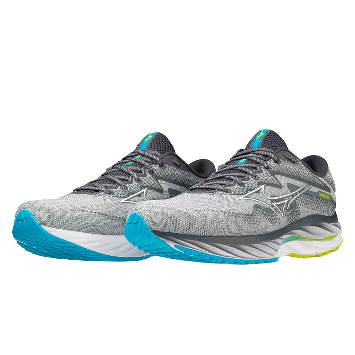 Mizuno Wave Rider 27 Mens | Pblue/white/bolt2neon