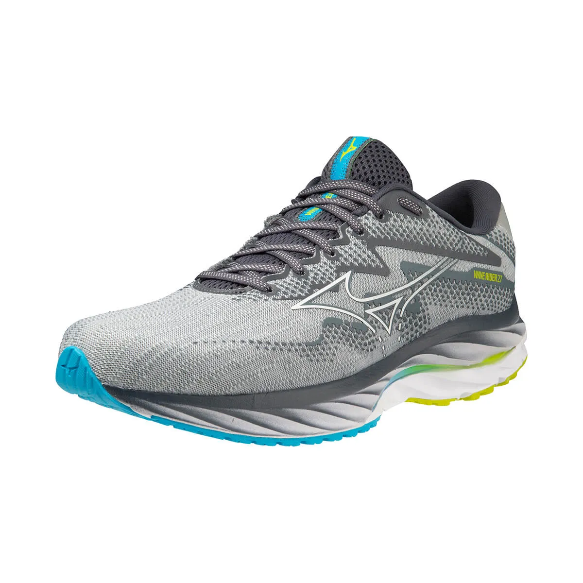 Mizuno Wave Rider 27 Mens | Pblue/white/bolt2neon