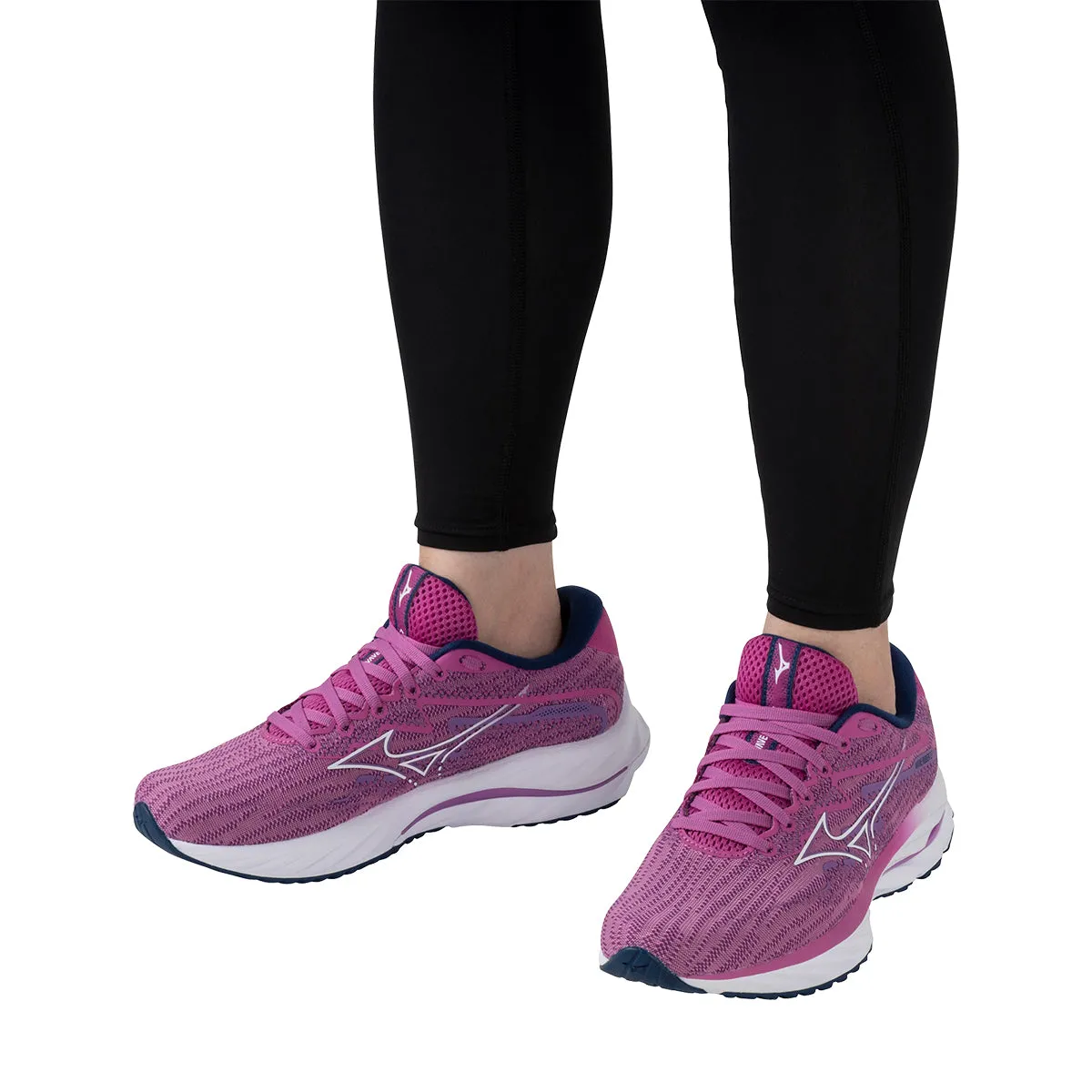 Mizuno Wave Rider 27 Womens | Rosebud/white/navy Peony