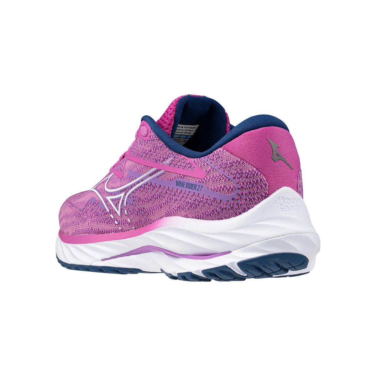 Mizuno Wave Rider 27 Womens | Rosebud/white/navy Peony