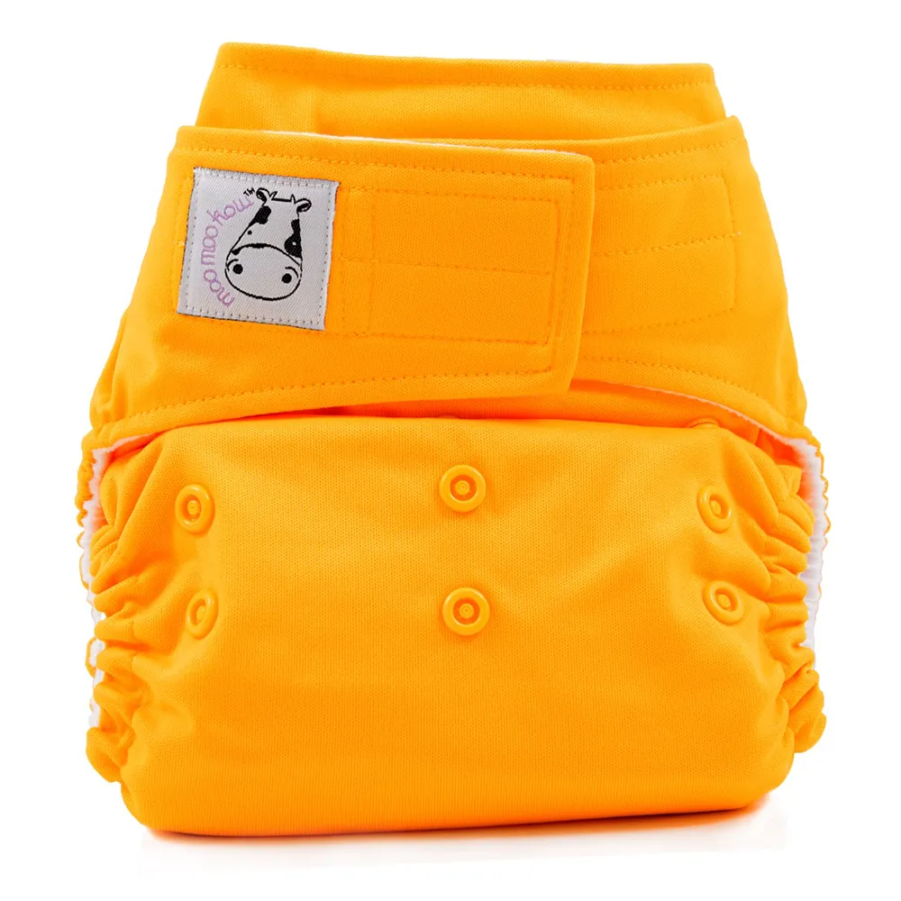 Moo Moo Kow One Size Pocket Diapers Snap - Light Orange