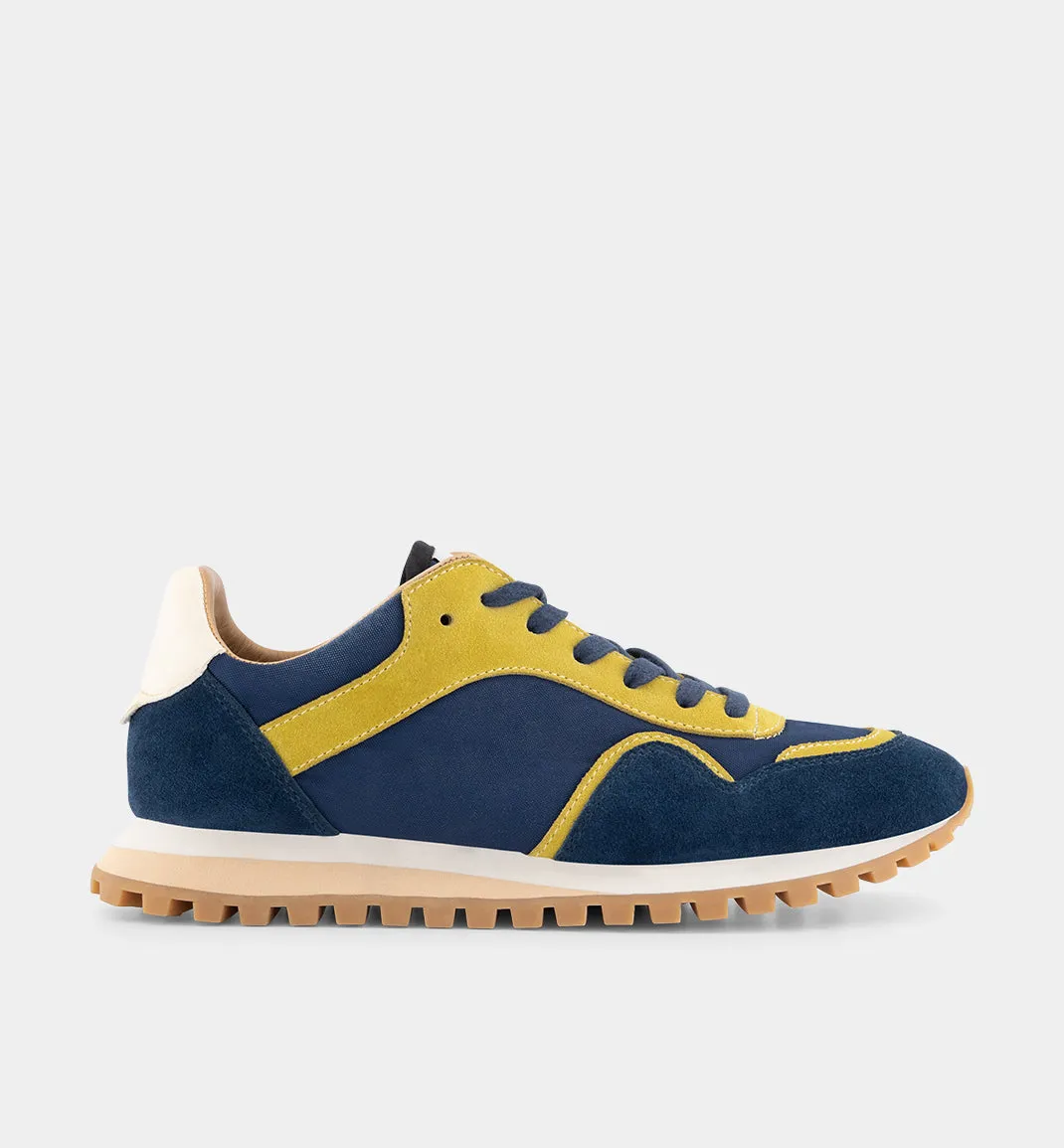 Moon Street Lace Up Sneaker | Washed Petrol & Chartreuse