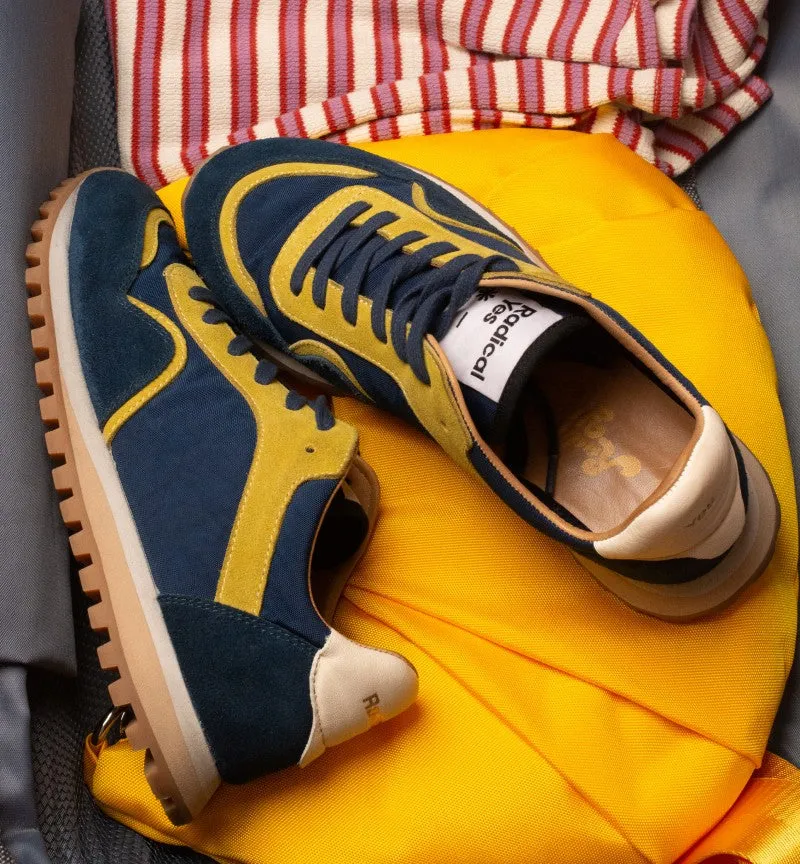 Moon Street Lace Up Sneaker | Washed Petrol & Chartreuse