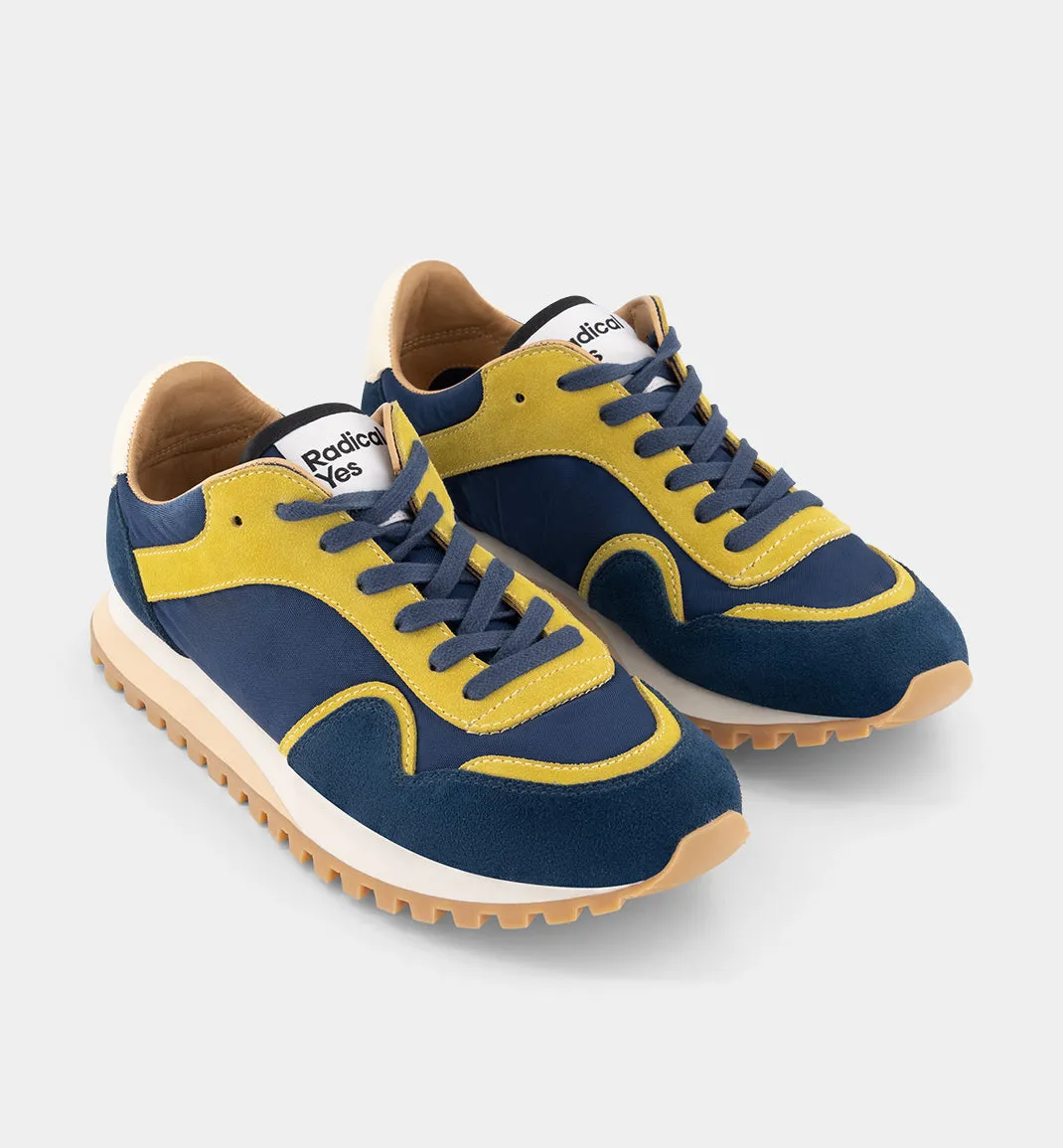 Moon Street Lace Up Sneaker | Washed Petrol & Chartreuse