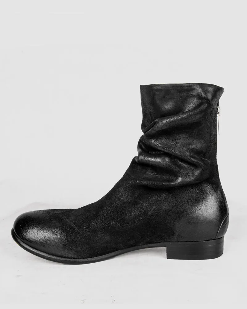 Moreno waxed suede black