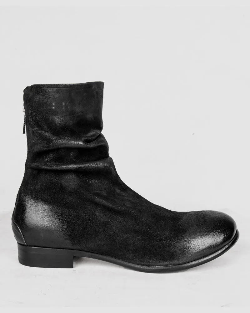 Moreno waxed suede black