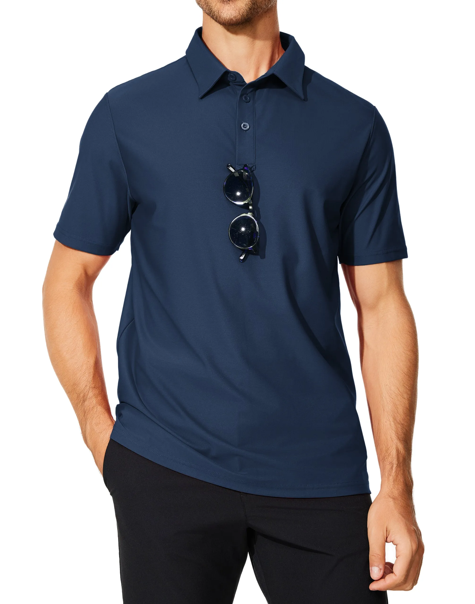 MOTEEPI Mens Short Sleeve Performance Polo Golf Shirts