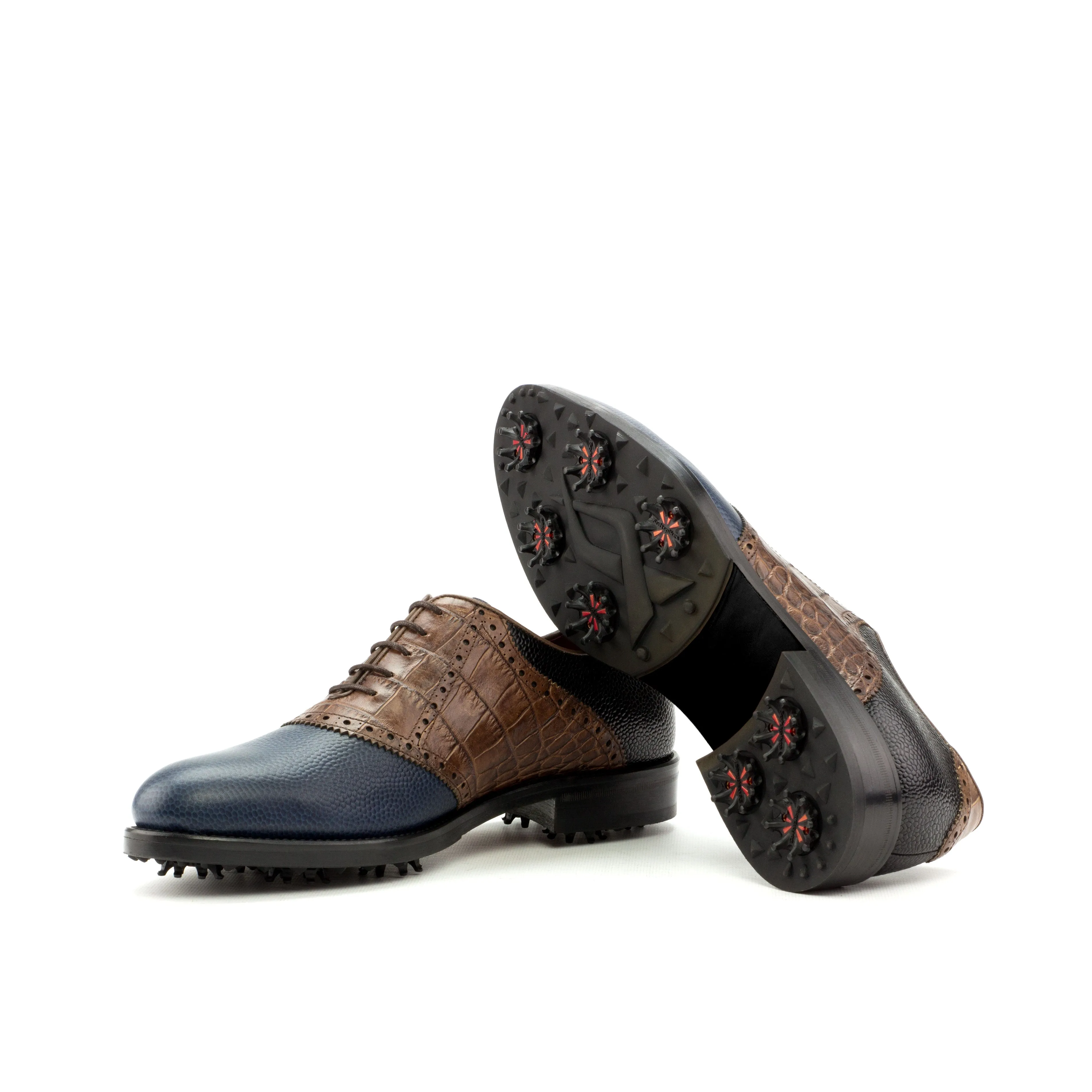 Navy, Brown & Black Saddle Golf Shoes