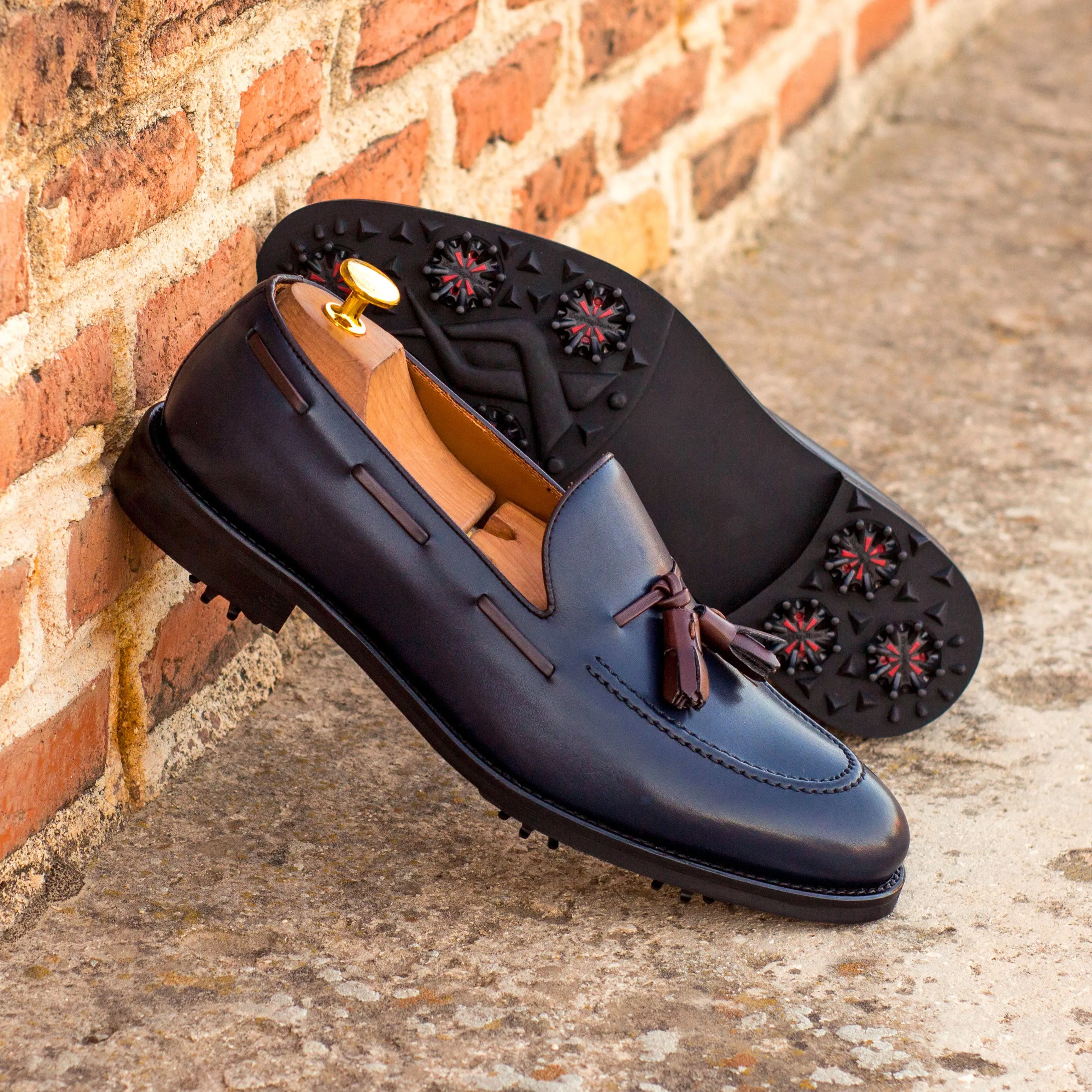 Navy Calf Tassel Loafer Golf Shoes