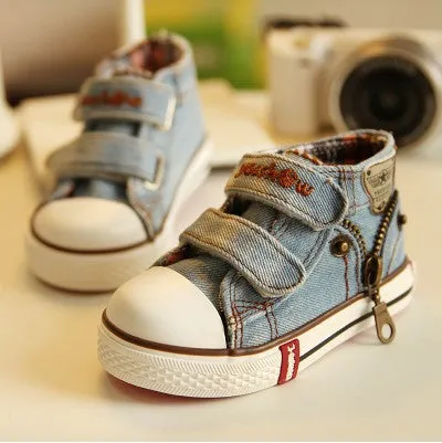 New 2017 Spring Canvas Children Shoes Boys Sneakers Brand Kids Shoes for Girls Jeans Denim Flat Boots Baby Toddler Shoes