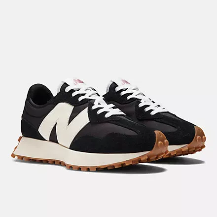 New Balance 327 Black with White and Mineral Red Women's