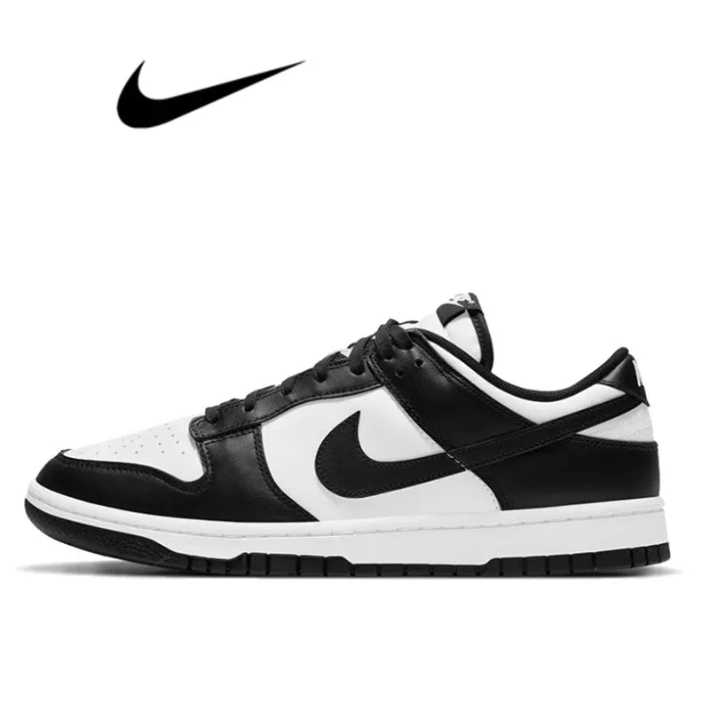 Nike Dunk Retro Black White Skateboarding Shoes - Classics for Men & Women, Genuine Leather, Non-Slip, Comfortable SB Running Sneakers