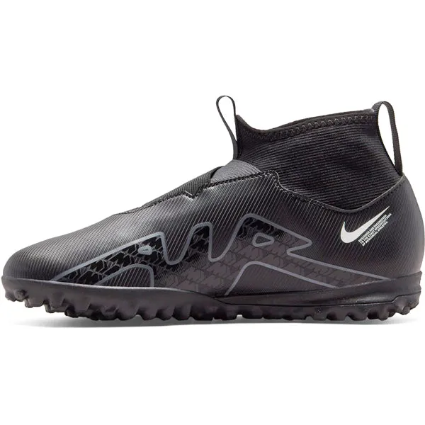 Nike Jr. Zoom Superfly 9 Academy Turf Soccer Shoes (Black/Smoke Grey)