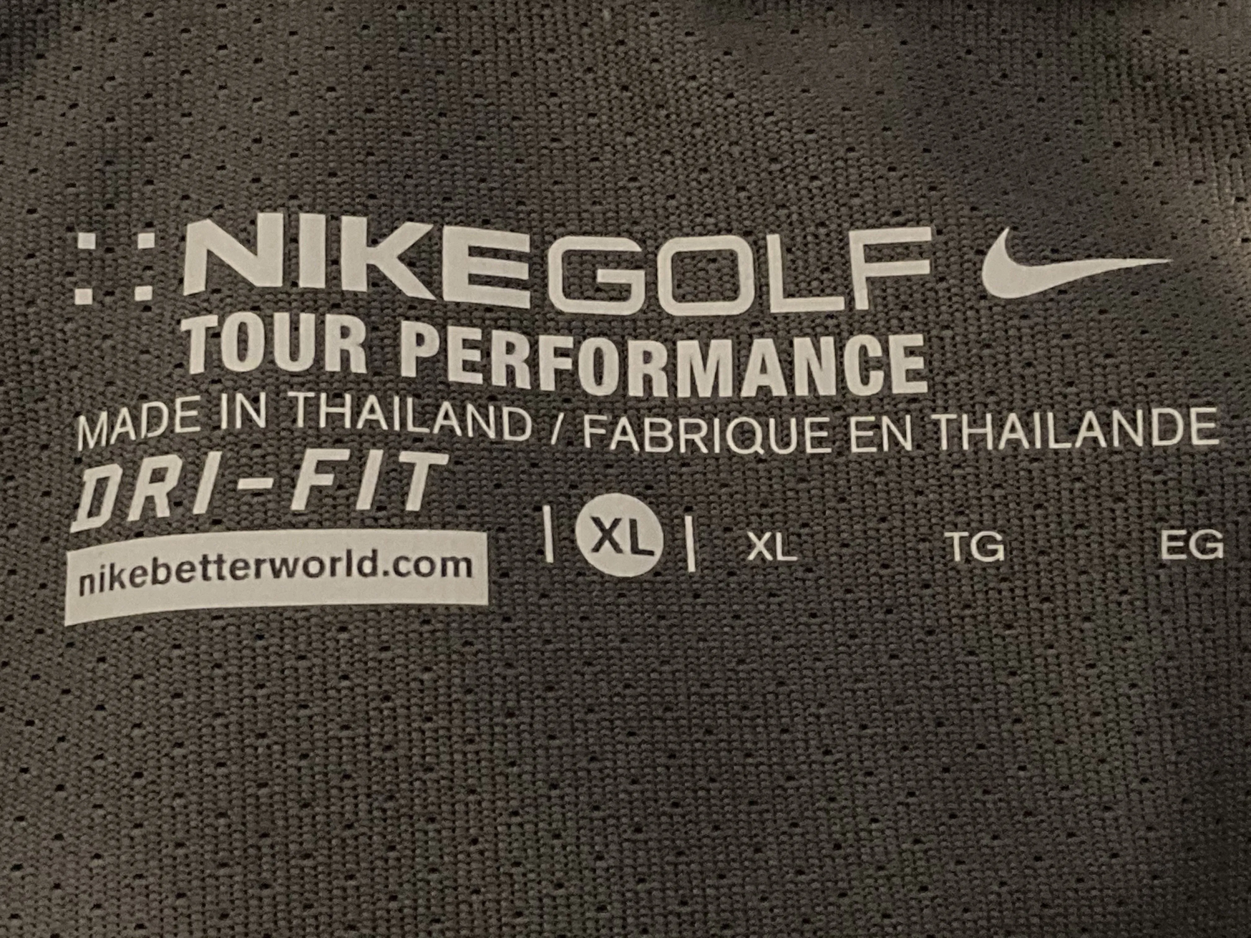 NIKE "GOLF TOUR PERFORMANCE DRI FIT" Adult T-Shirt Tee Shirt XL Xtra Extra Large Polo