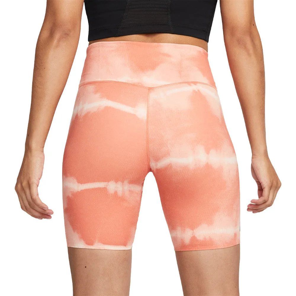 Nike Women's Dri Fit Luxe Shorts - Peach Tie-Dye