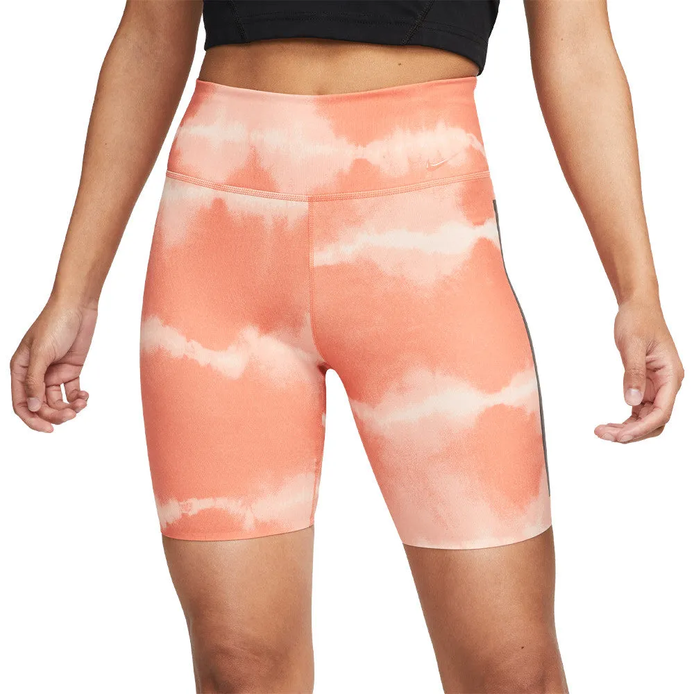 Nike Women's Dri Fit Luxe Shorts - Peach Tie-Dye