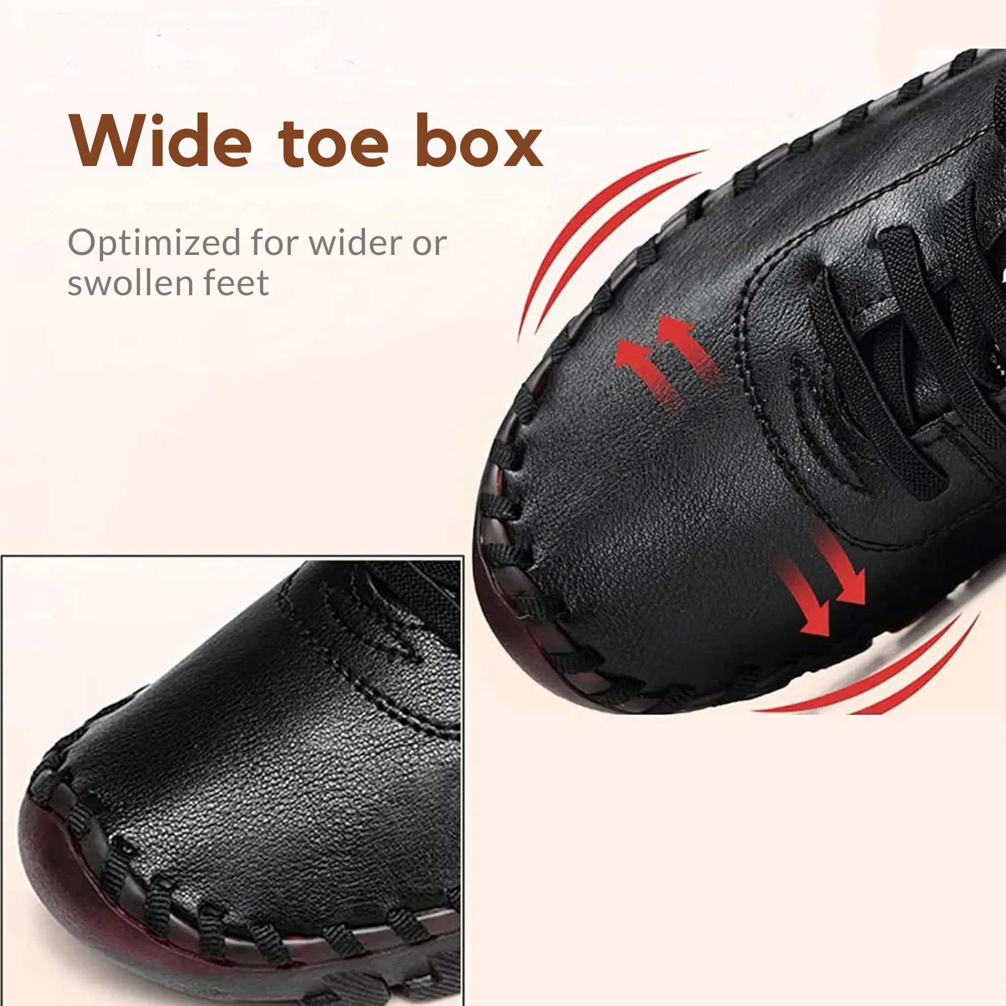 OCW Women Orthopedic Shoes Breathable Lace Up Arch-support Leather Trending