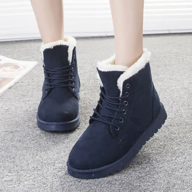 OCWShoes Women Orthopedic Fur Waterproof Ankle Boots