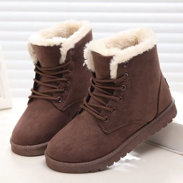 OCWShoes Women Orthopedic Fur Waterproof Ankle Boots