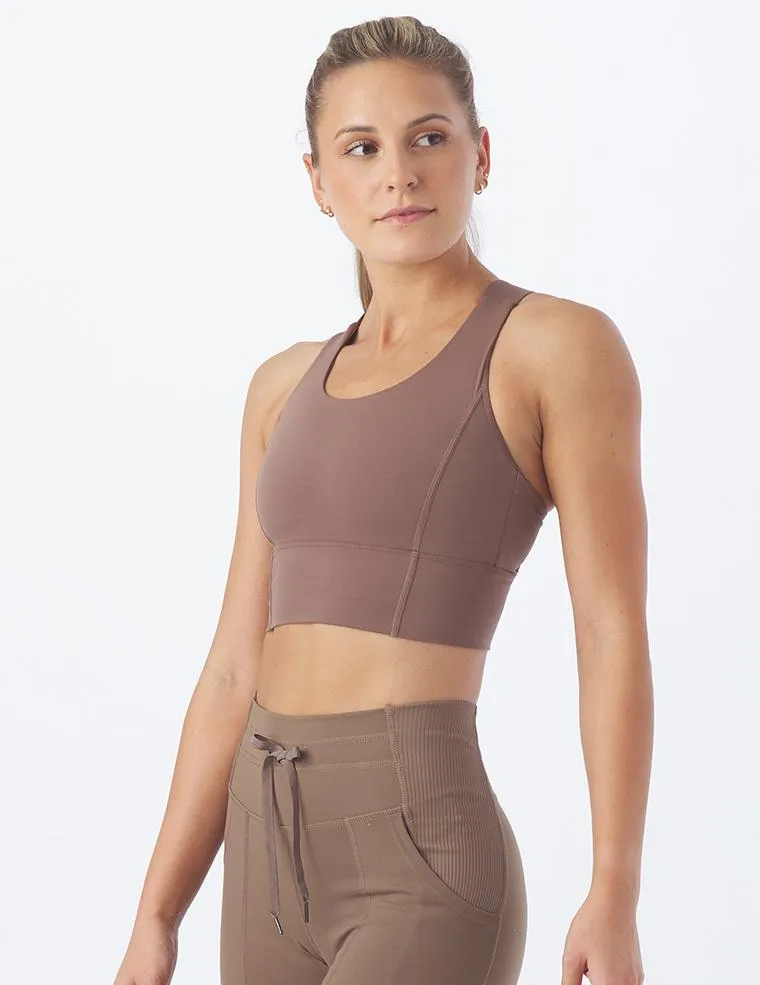 One Crop Bra: Mocha