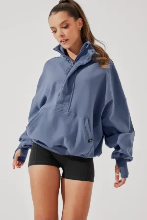 Ooey Gooey Half Zip Sweater - Blue Dusk