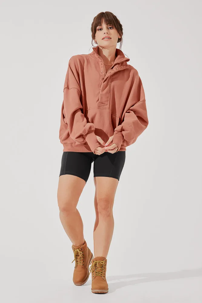 Ooey Gooey Half Zip Sweater - Canyon Clay