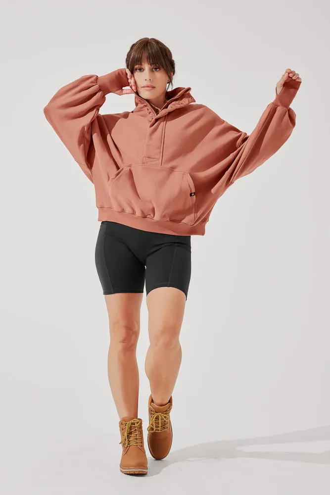 Ooey Gooey Half Zip Sweater - Canyon Clay