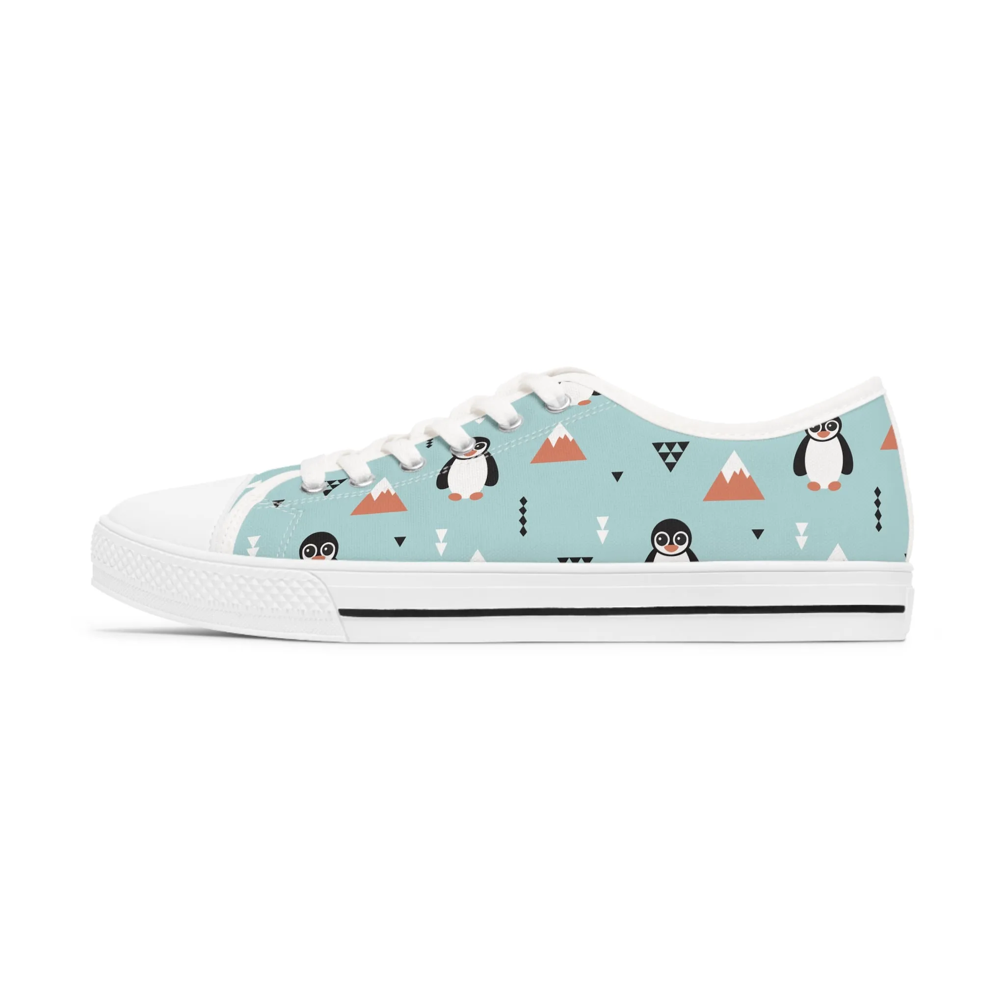 Penguin and Mountain Women's Low Top Sneakers