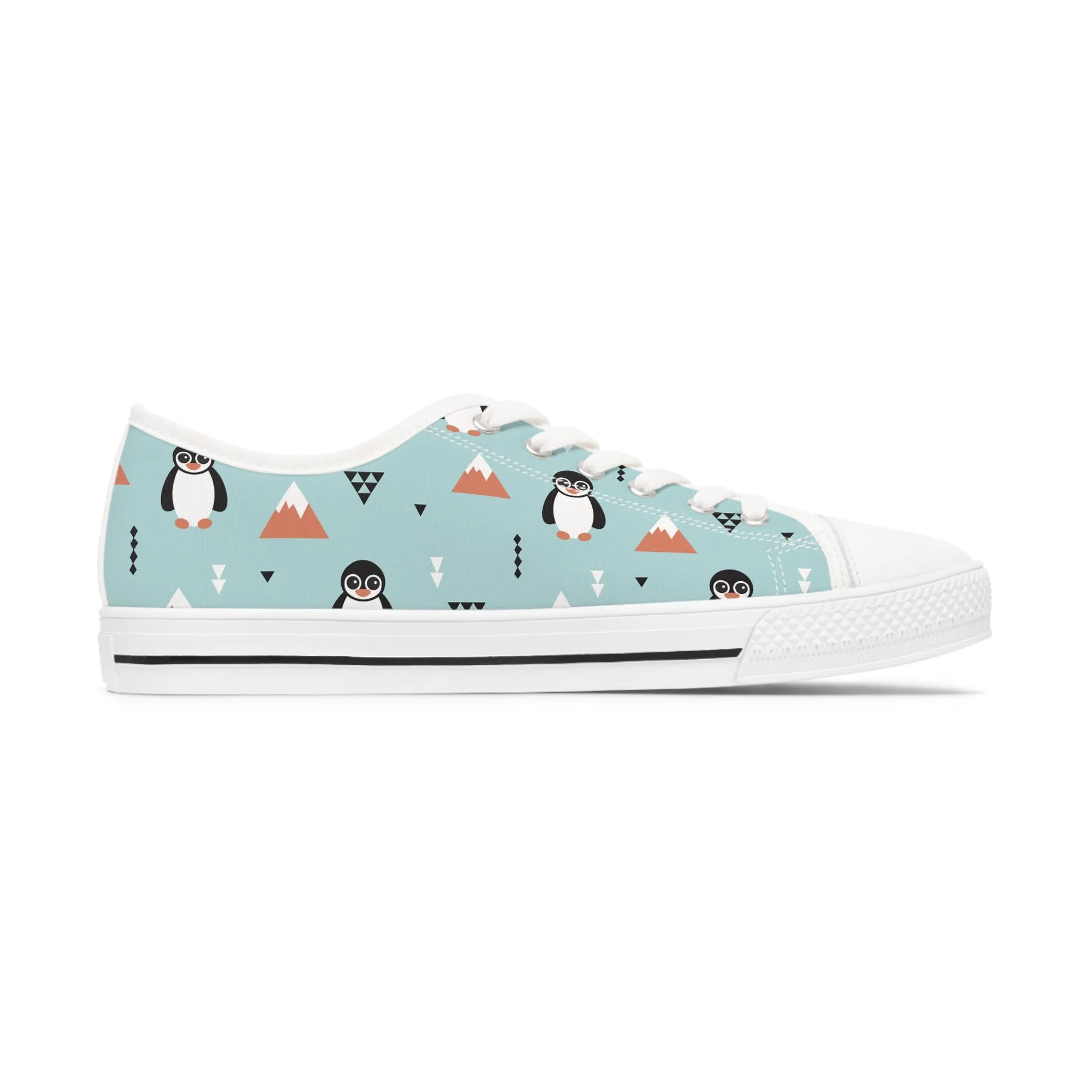 Penguin and Mountain Women's Low Top Sneakers