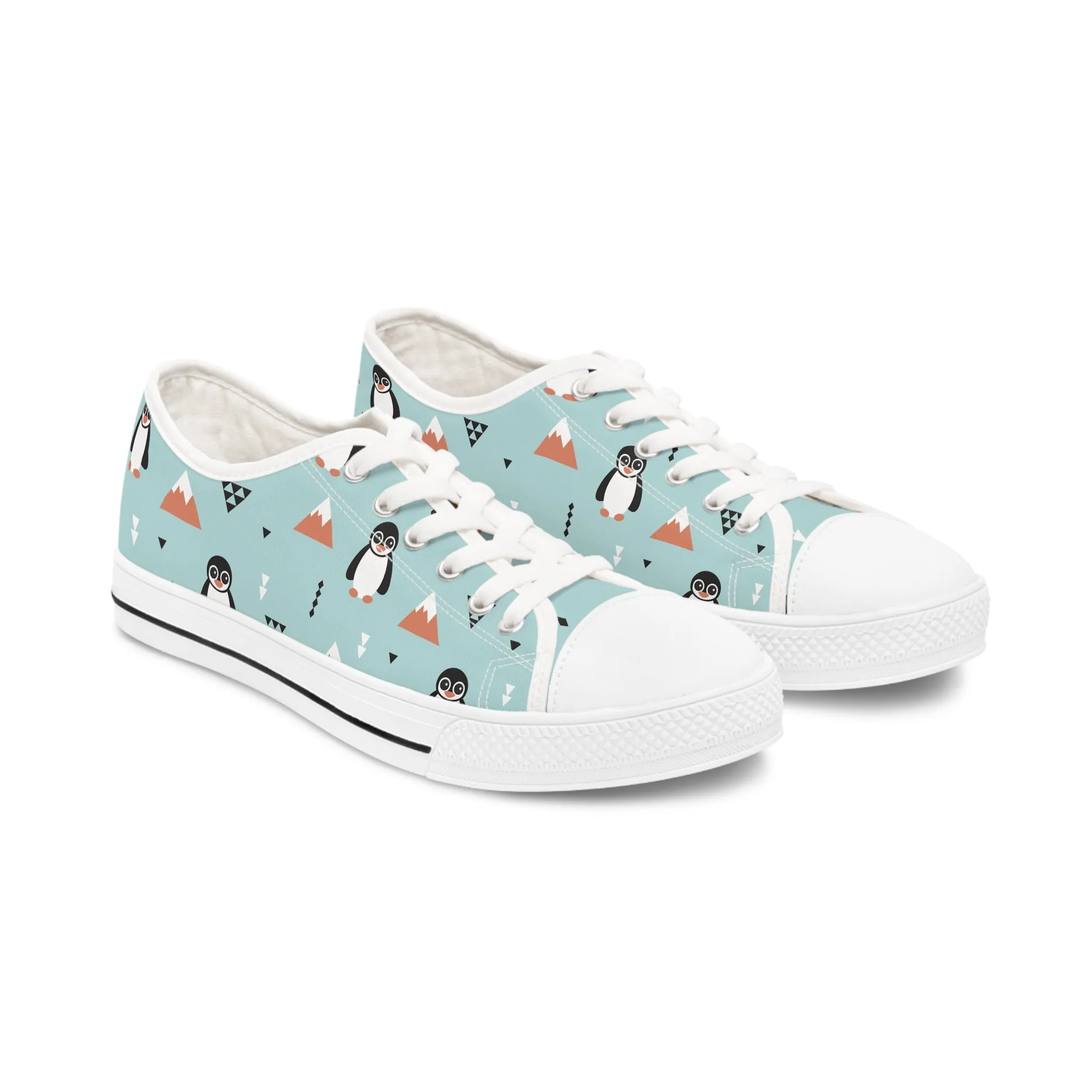 Penguin and Mountain Women's Low Top Sneakers