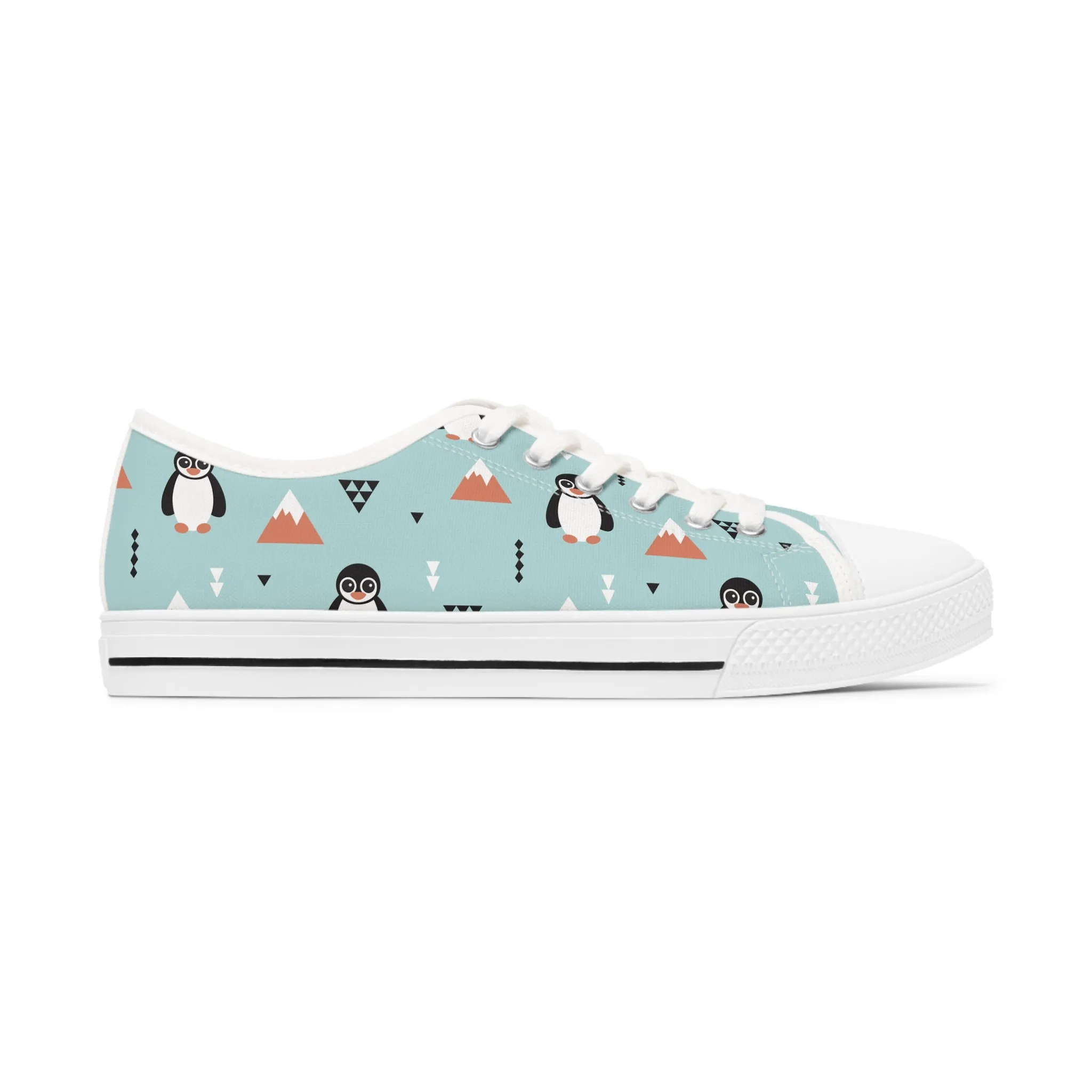 Penguin and Mountain Women's Low Top Sneakers