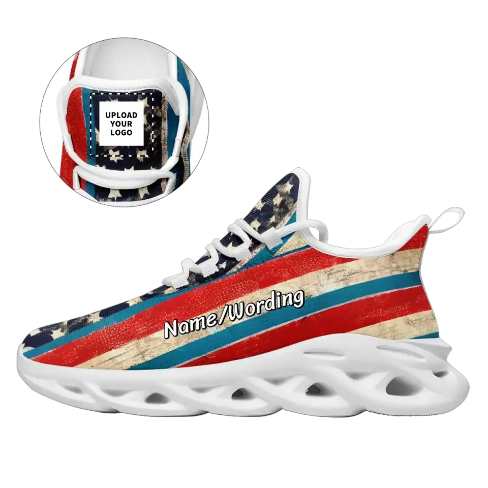 Personalized Patriotic Sneakers, Custom USA Flag Shoes, Pride Shoes For Men and Women