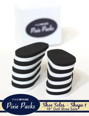 Pixie Packs SHAPE 1 Pre-cut Shoe Soles 6mm Black/White