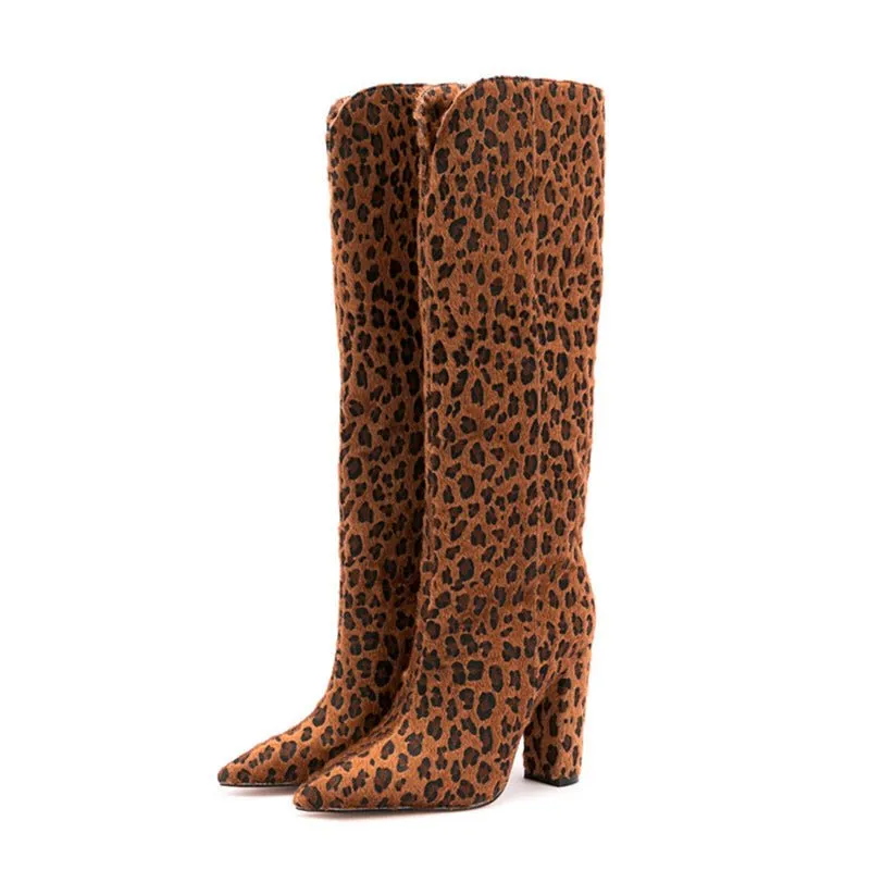 Pre Order:  Croc Print Calf High Ladies Boots