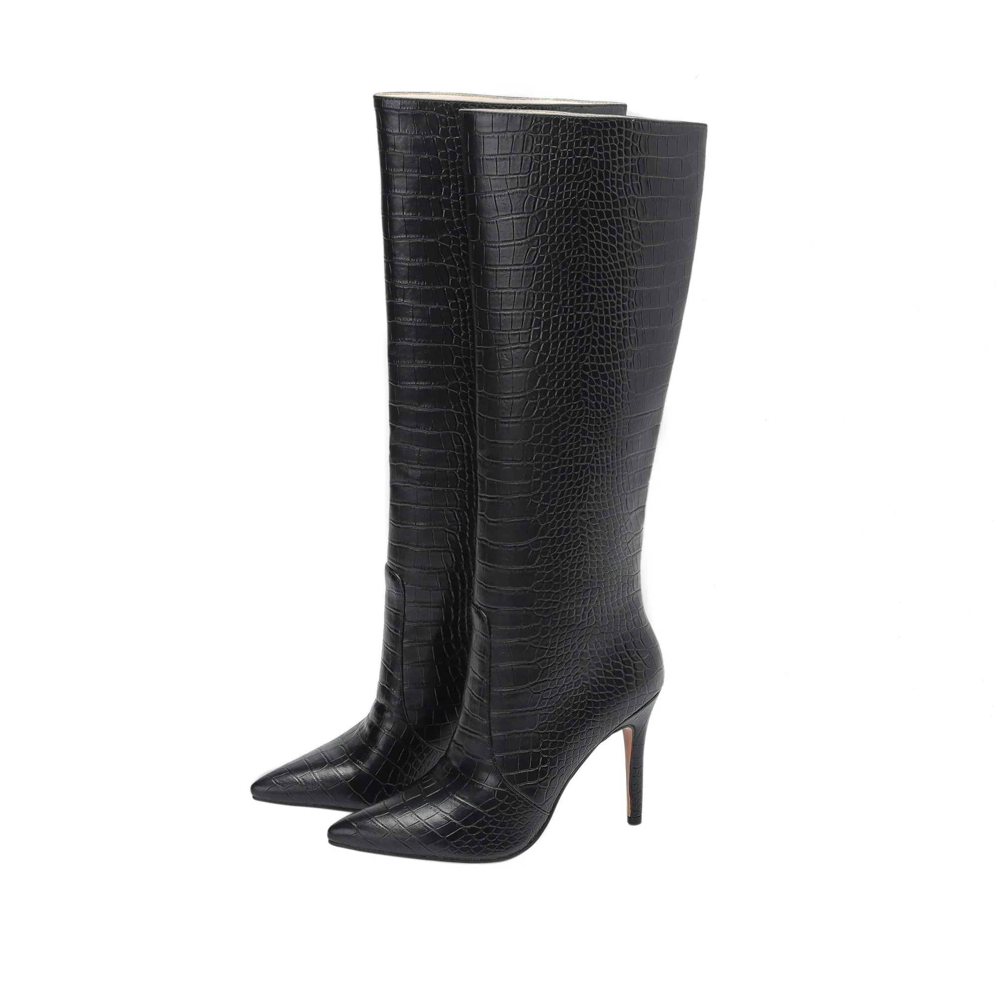 Pre Order:  Crocodile Knee High Stilettos Boots