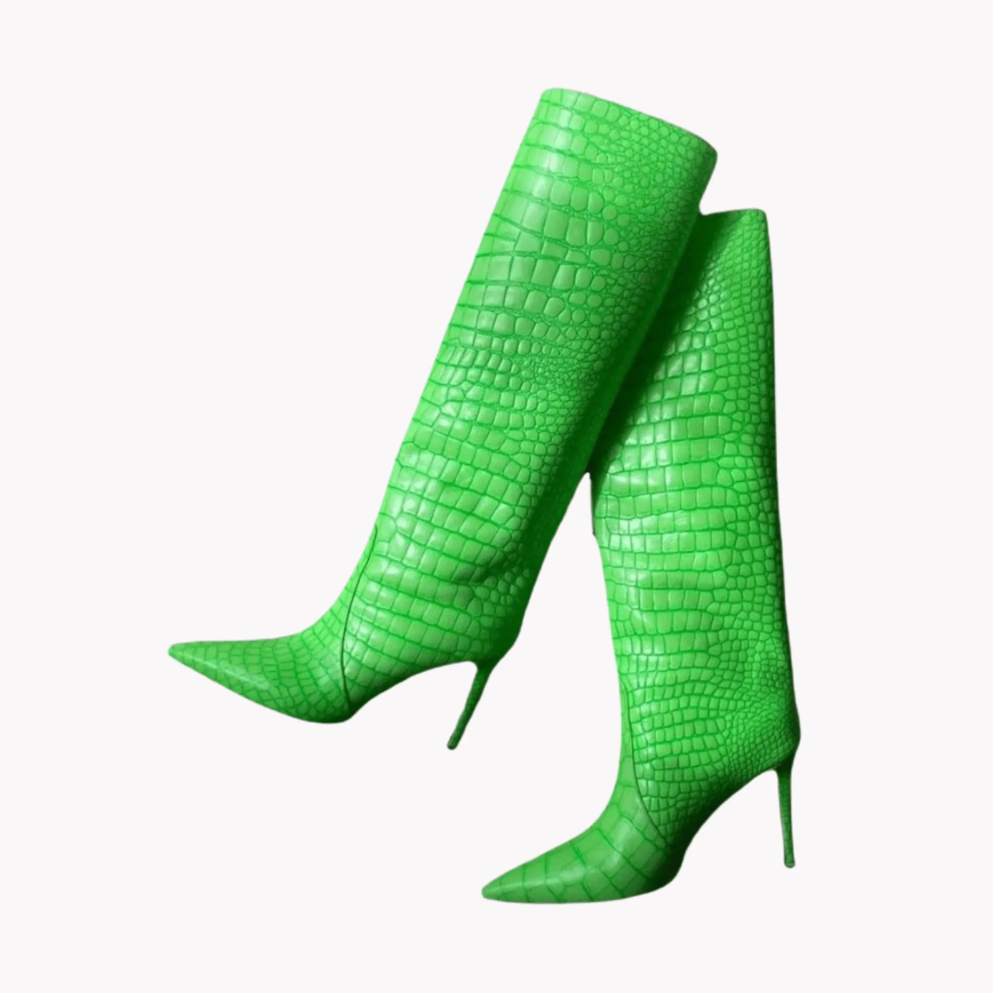 Pre Order:  Crocodile Knee High Stilettos Boots