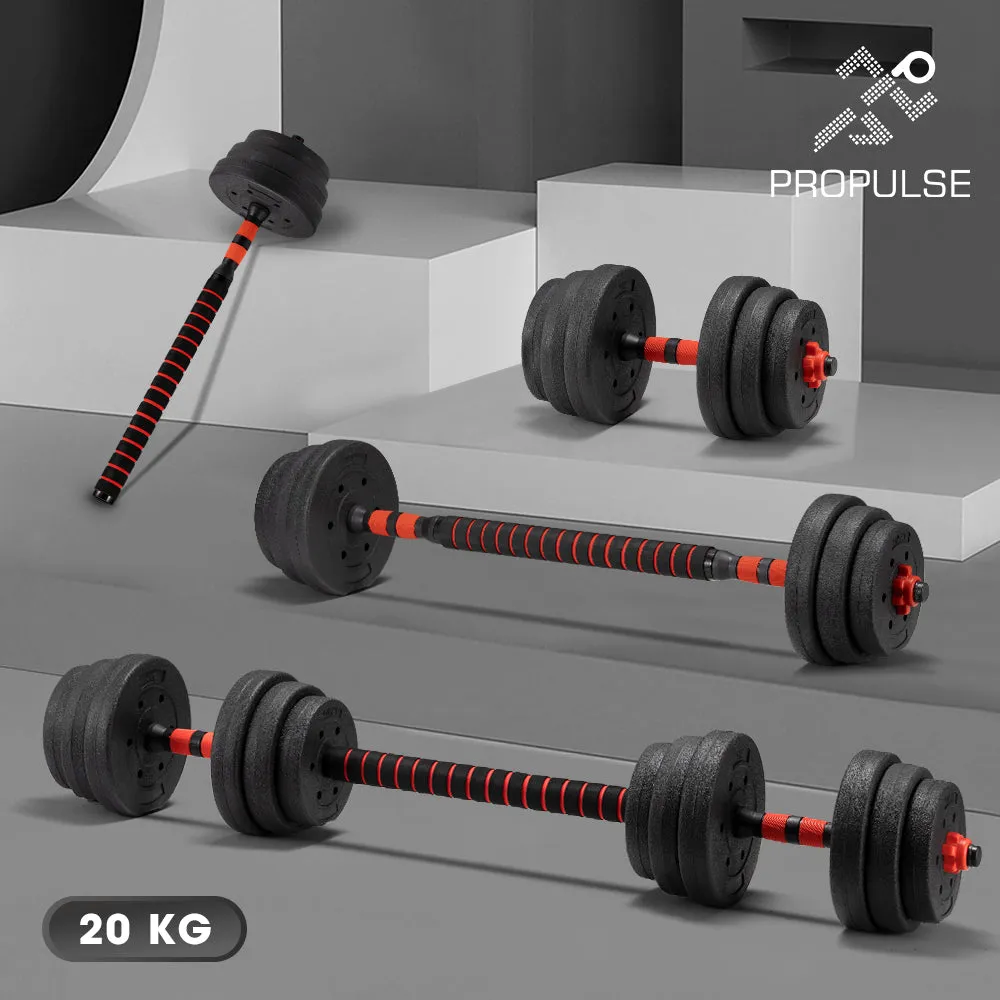 ProPulse Adjustable Dumbbell Barbell Set Home Weights Exercise  15/20/25/40KG