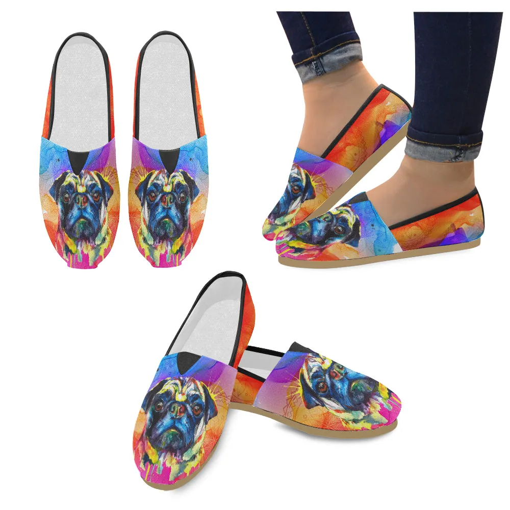 Pug Water Art Women's Casual Shoes