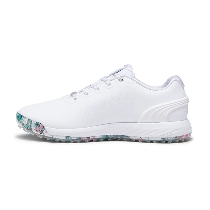 PUMA ALPHACAT Nitro Lace Men's Spikeless Shoes (White/Green/Pink)