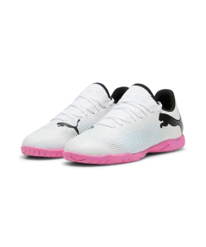 PUMA Future Play IT Junior Indoor Soccer Shoes 107739 01 WHITE/BLACK/PINK